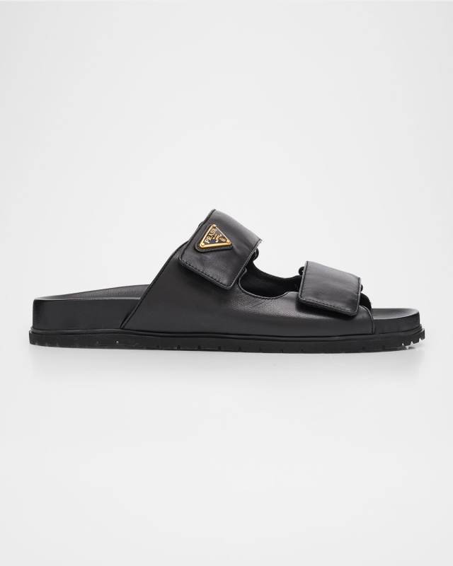 Leather Double-Grip Slide Sandals